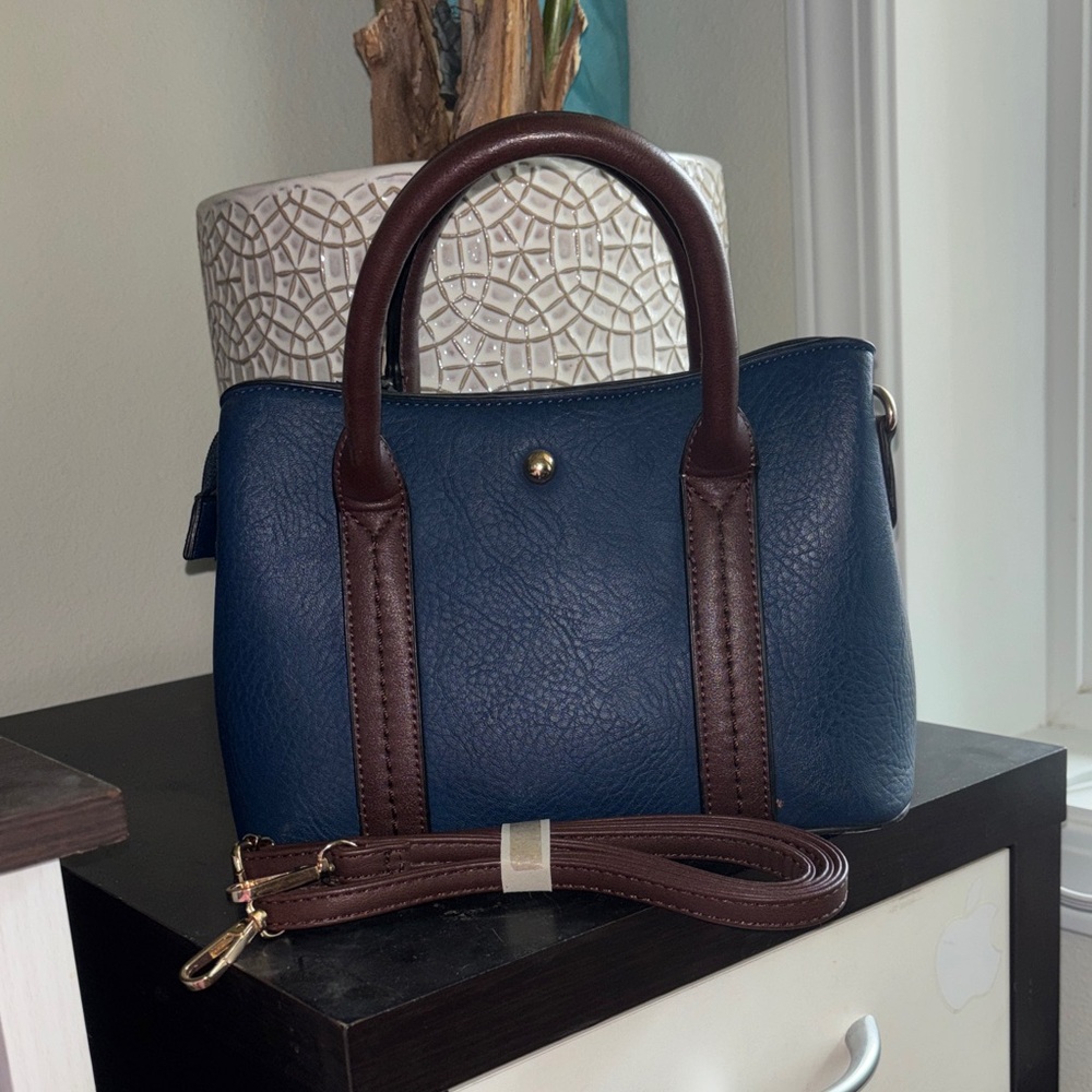 Boutique Blue/Brown Handbag - Picture 9 of 9